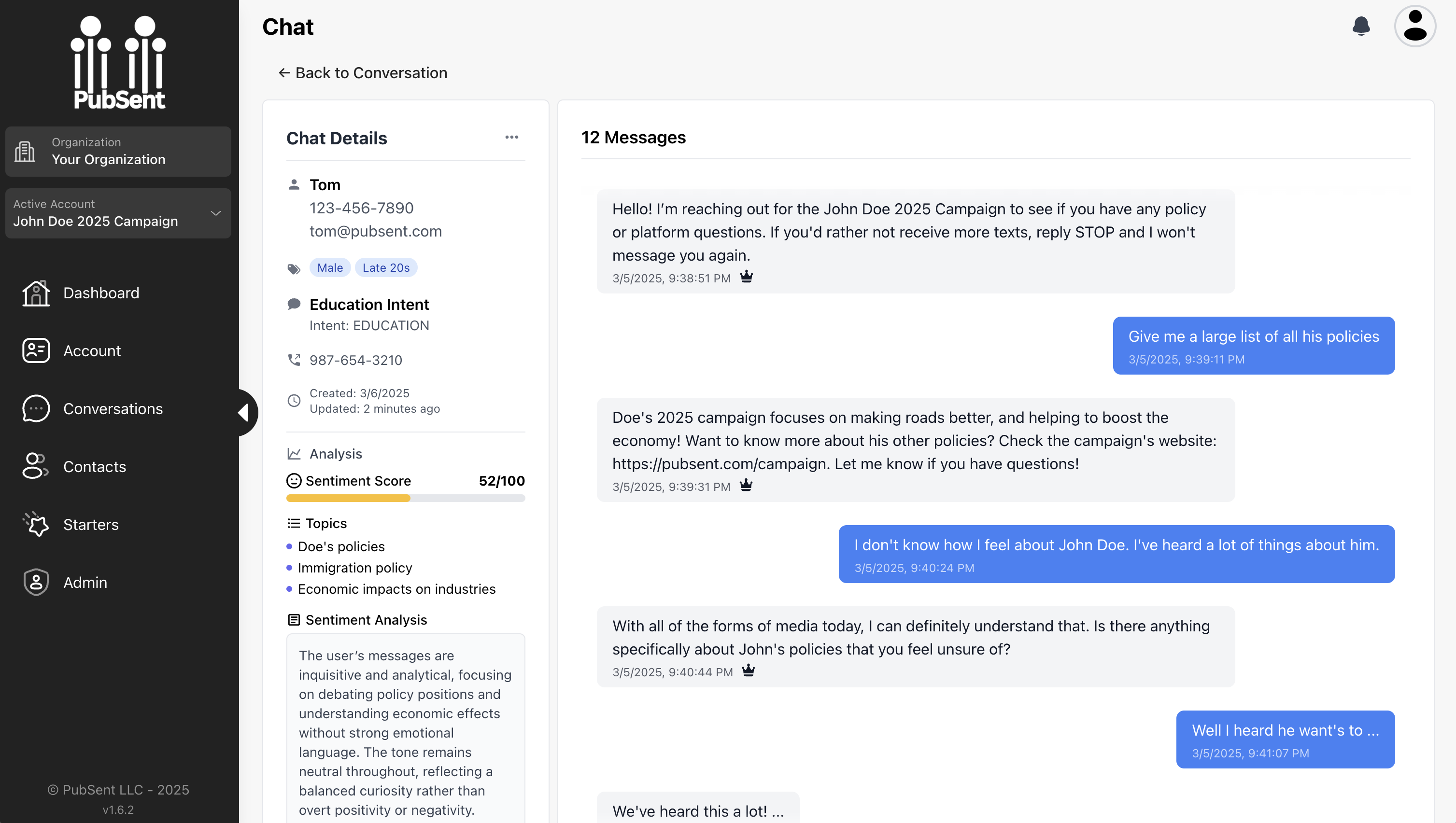 Message Management Interface